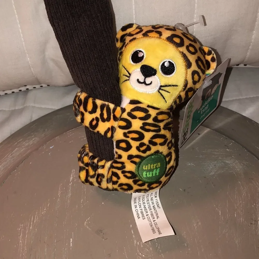 PetShoppe Cuddle Tug Dog Pet Squeaky Leopard Teddy Tree Hugging Toy